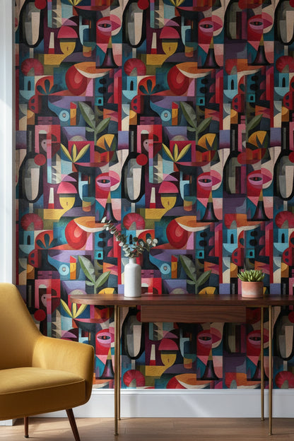 Multicolor Geometric Abstract Pattern Wallpaper