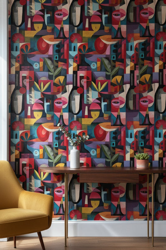 Multicolor Geometric Abstract Pattern Wallpaper