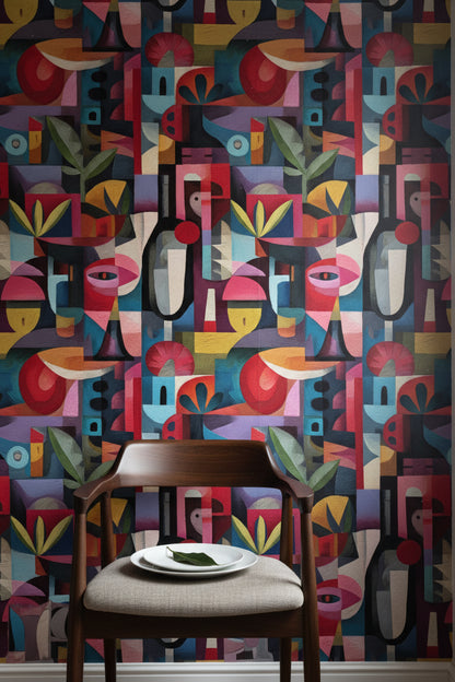 Multicolor Geometric Abstract Pattern Wallpaper