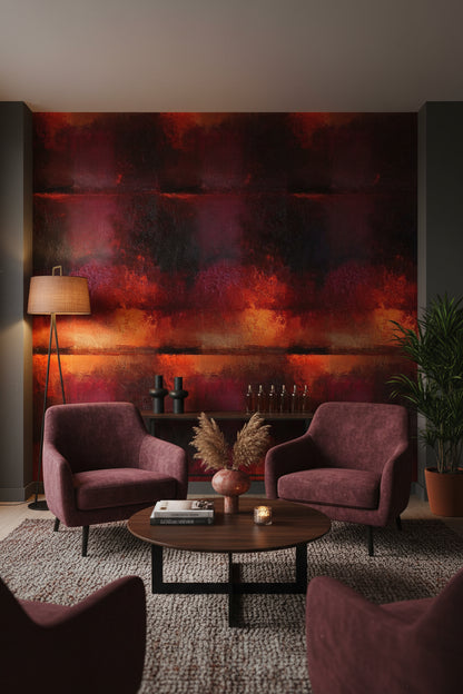 Fiery Crimson Abstract Texture Wallpaper