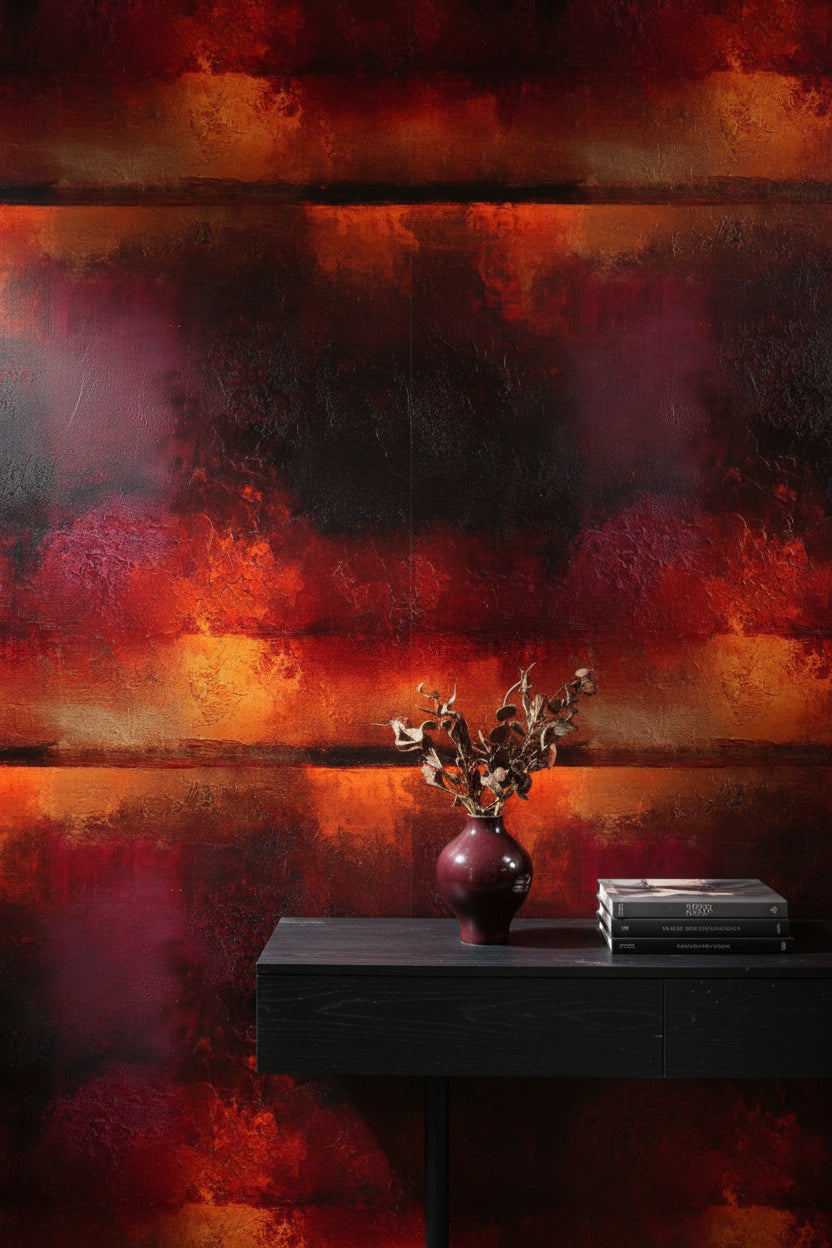 Fiery Crimson Abstract Texture Wallpaper