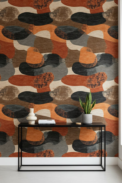 Earthy Tones Abstract Pattern Wallpaper