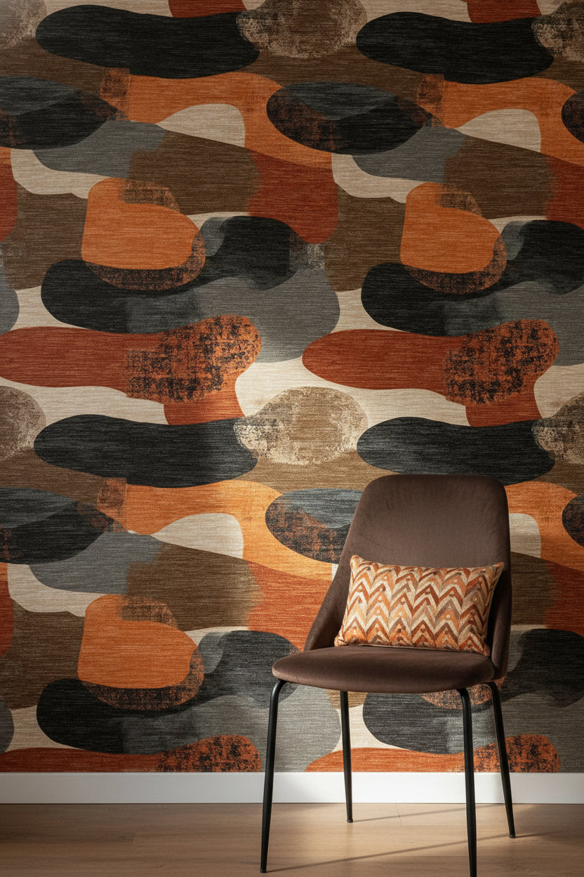 Earthy Tones Abstract Pattern Wallpaper