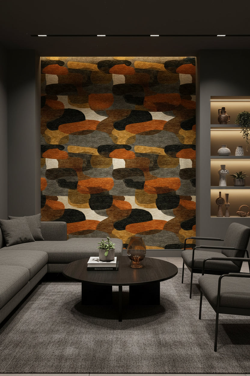 Warm Earthy Tones Geometric Abstract Wallpaper