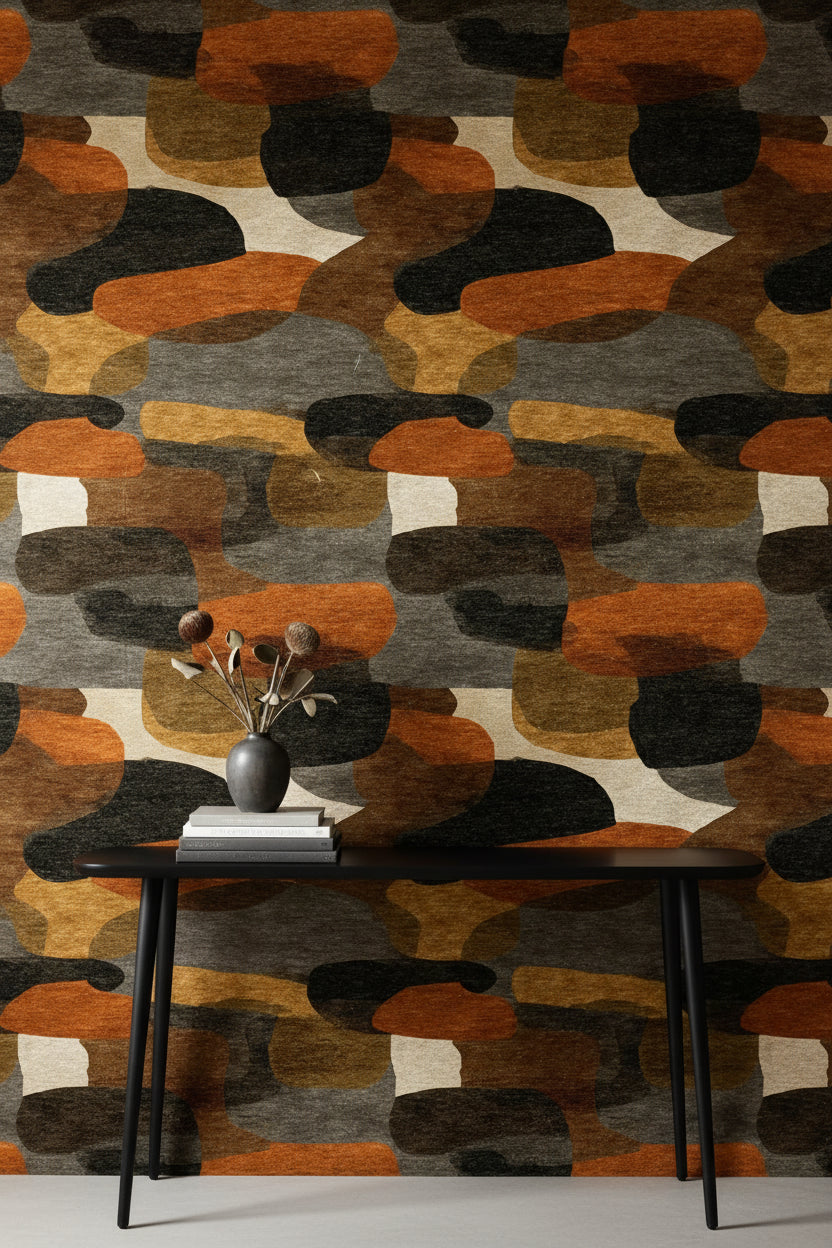 Warm Earthy Tones Geometric Abstract Wallpaper