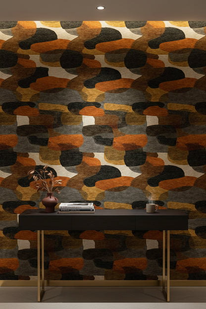 Warm Earthy Tones Geometric Abstract Wallpaper