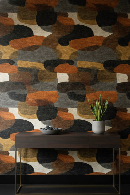 Warm Earthy Tones Geometric Abstract Wallpaper