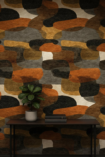 Warm Earthy Tones Geometric Abstract Wallpaper
