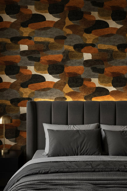 Warm Earthy Tones Geometric Abstract Wallpaper