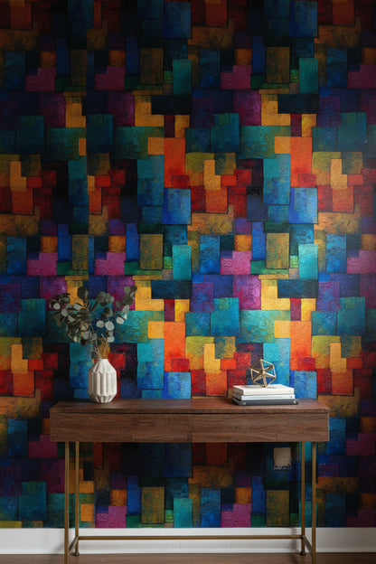 Vibrant Multicolor Abstract Geometric Wallpaper