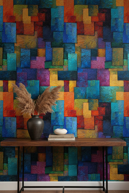 Vibrant Multicolor Abstract Geometric Wallpaper