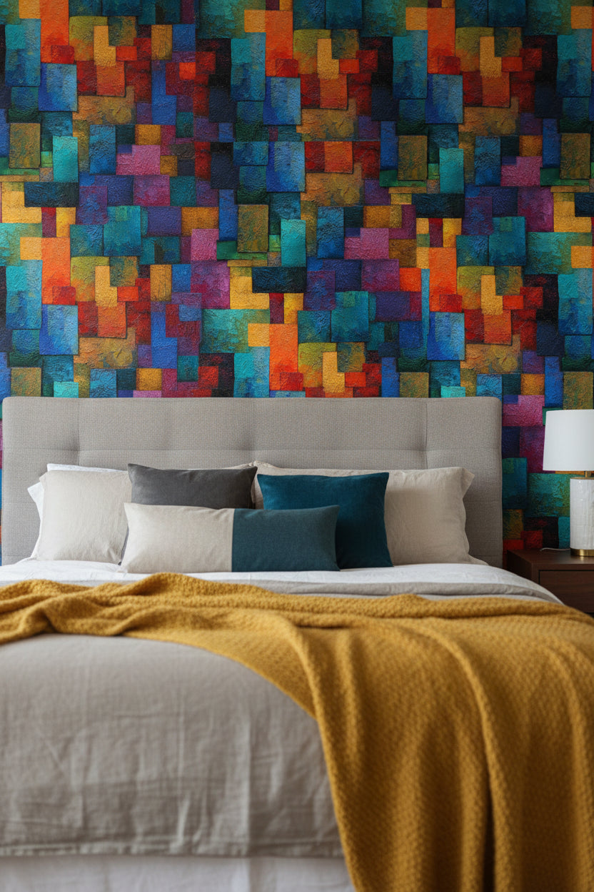 Vibrant Multicolor Abstract Geometric Wallpaper