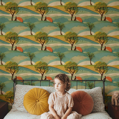 Playful Landscape Kids Wallpaper