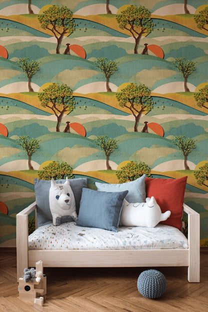 Playful Landscape Kids Wallpaper