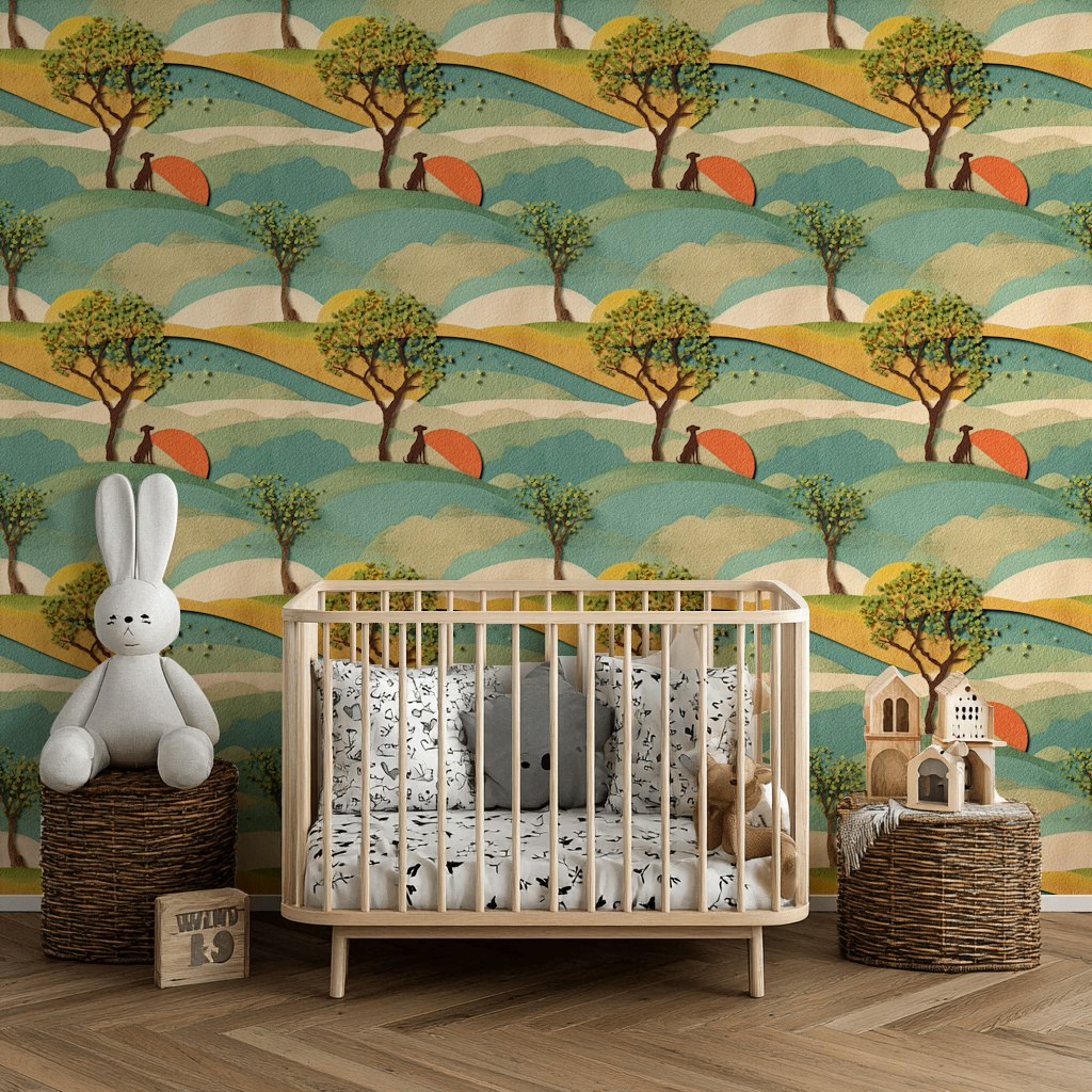 Playful Landscape Kids Wallpaper
