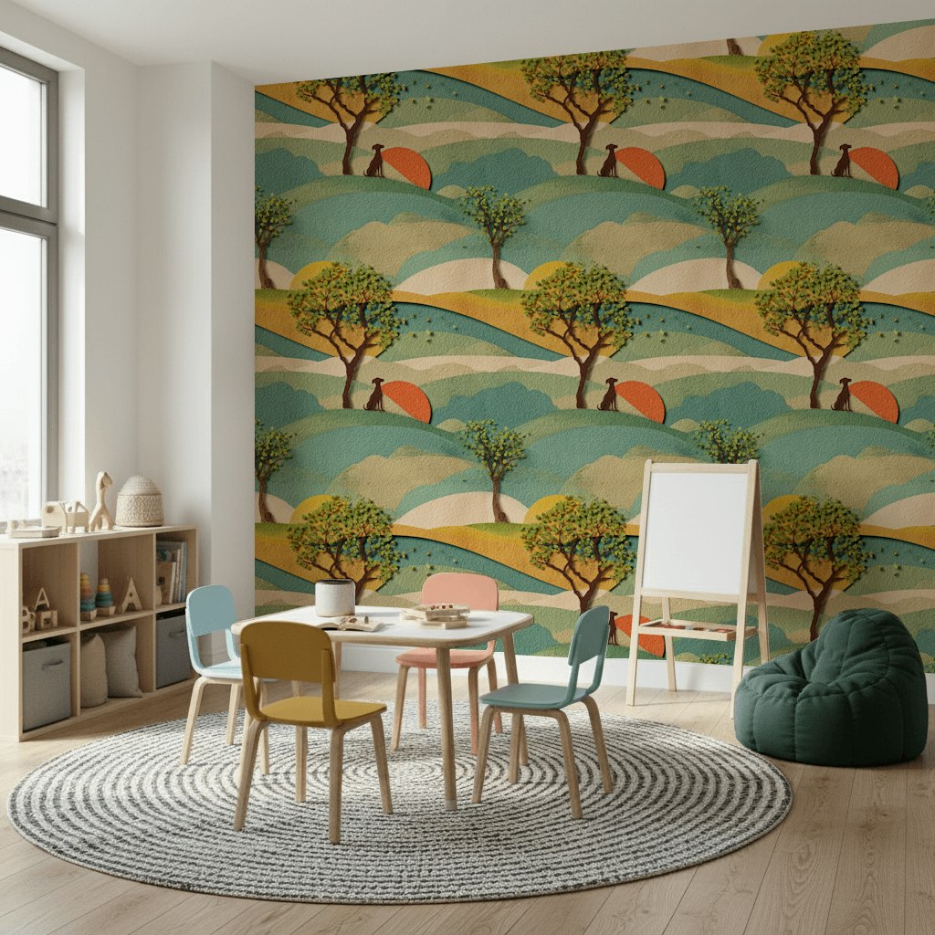 Playful Landscape Kids Wallpaper