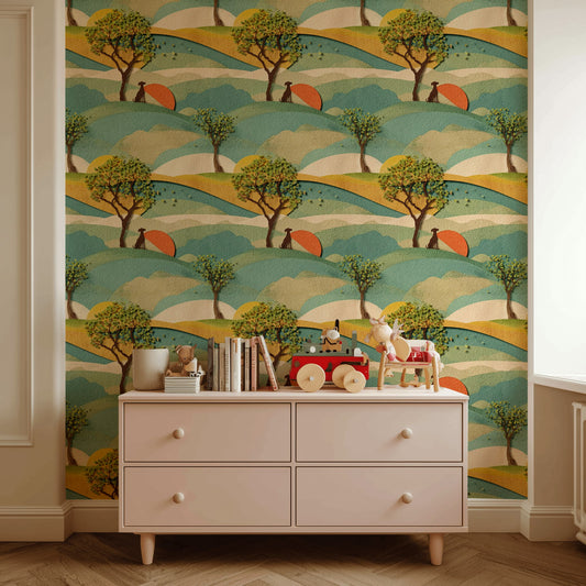 Playful Landscape Kids Wallpaper
