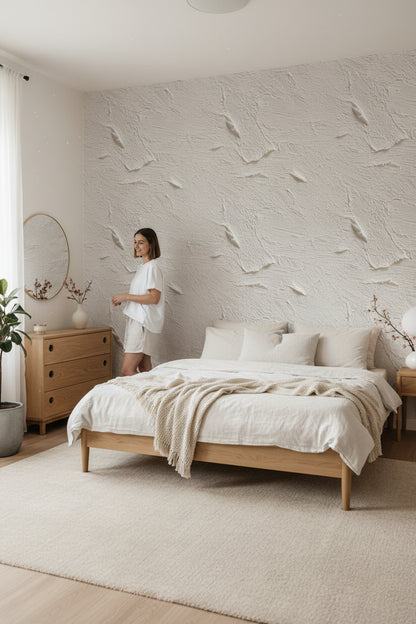 Textured Beige Abstract Brushstroke Wallpaper