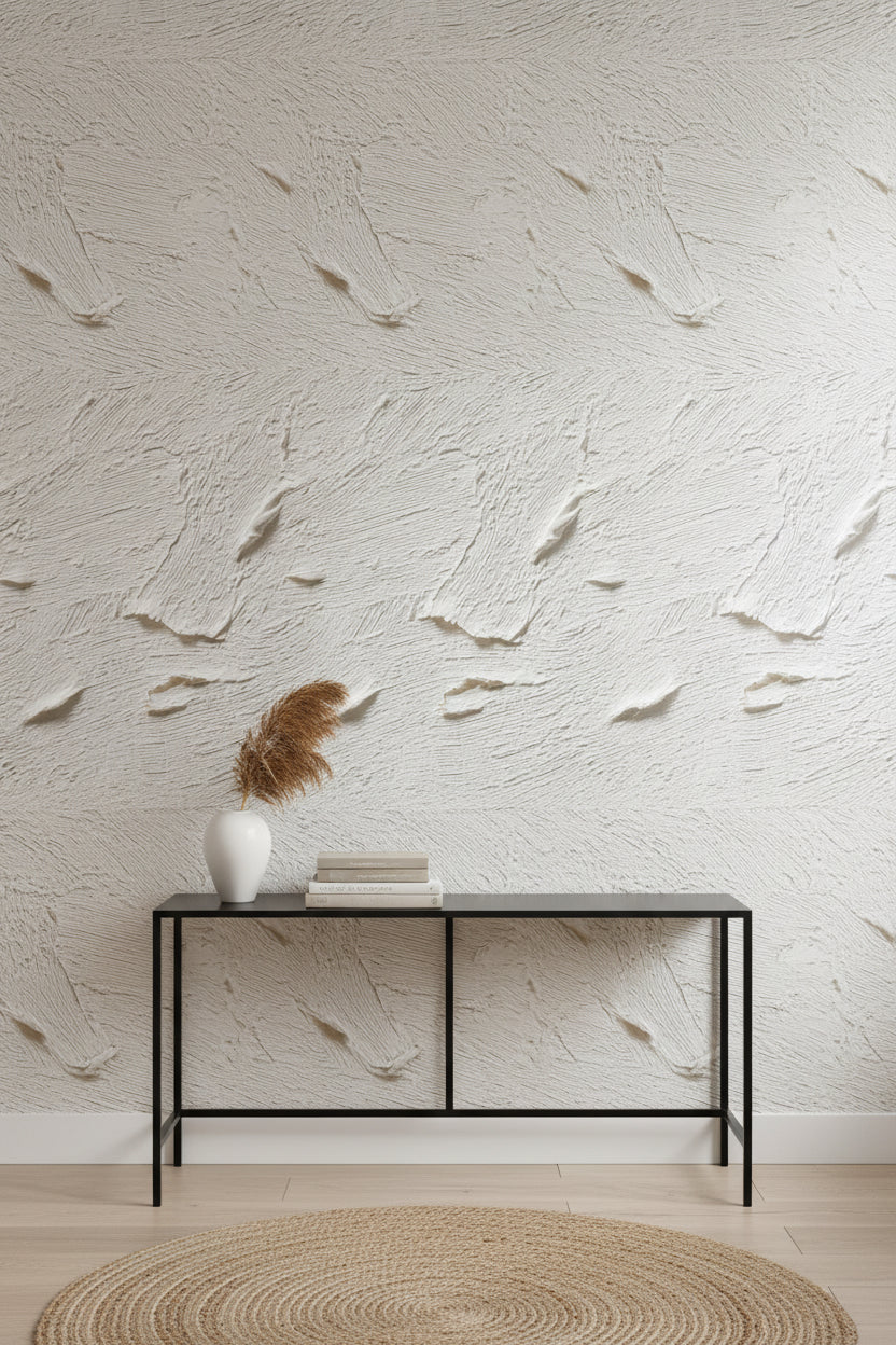 Textured Beige Abstract Brushstroke Wallpaper