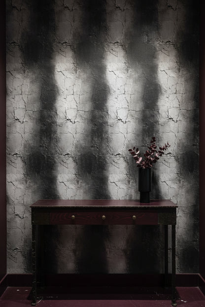 Charcoal Black Cracked Concrete Effect Wallpaper