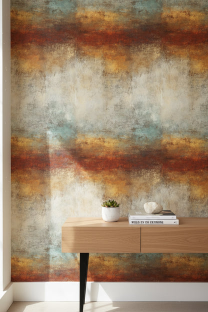 Rustic Orange and Coal Abstract Gradient Wallpaper
