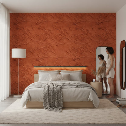Terracotta Textured Rustic Wallpaper