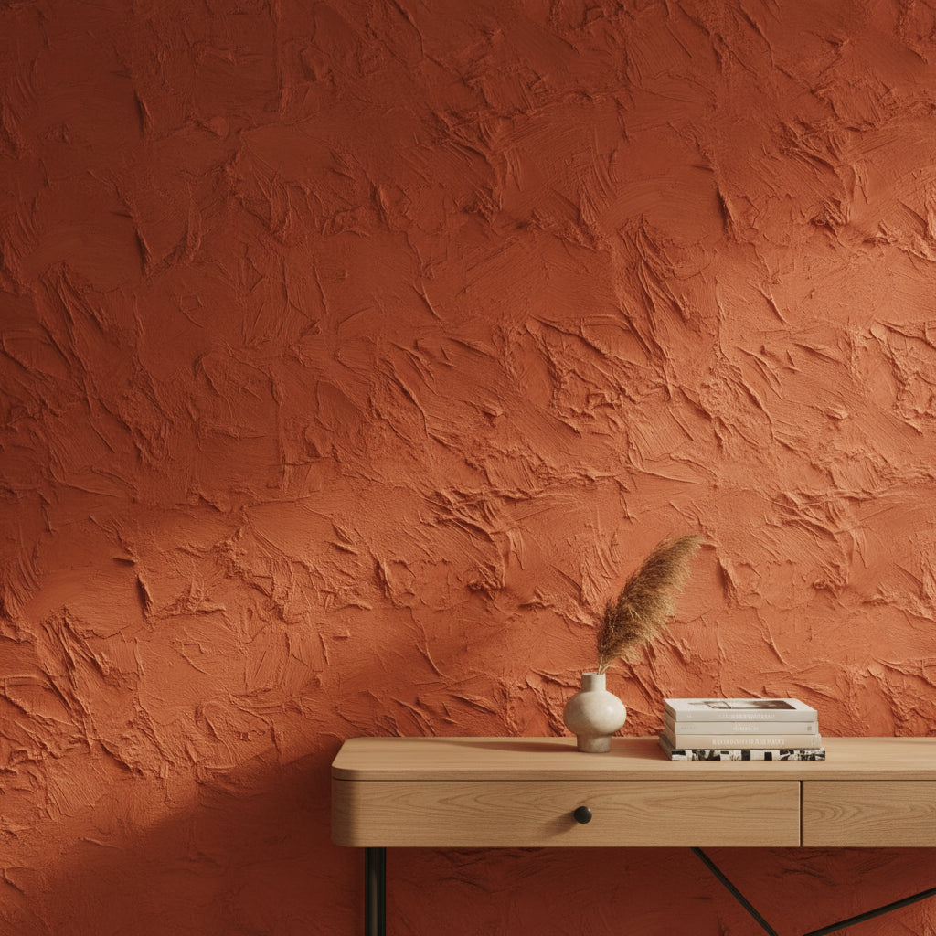 Terracotta Textured Rustic Wallpaper