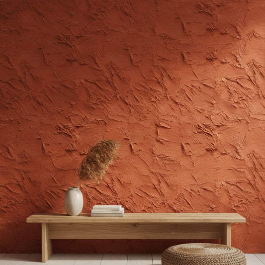 Terracotta Textured Rustic Wallpaper