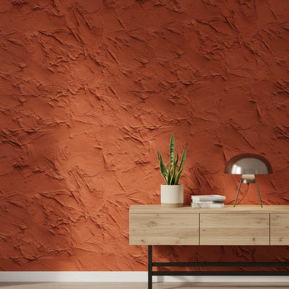Terracotta Textured Rustic Wallpaper