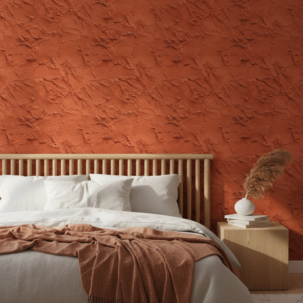 Terracotta Textured Rustic Wallpaper