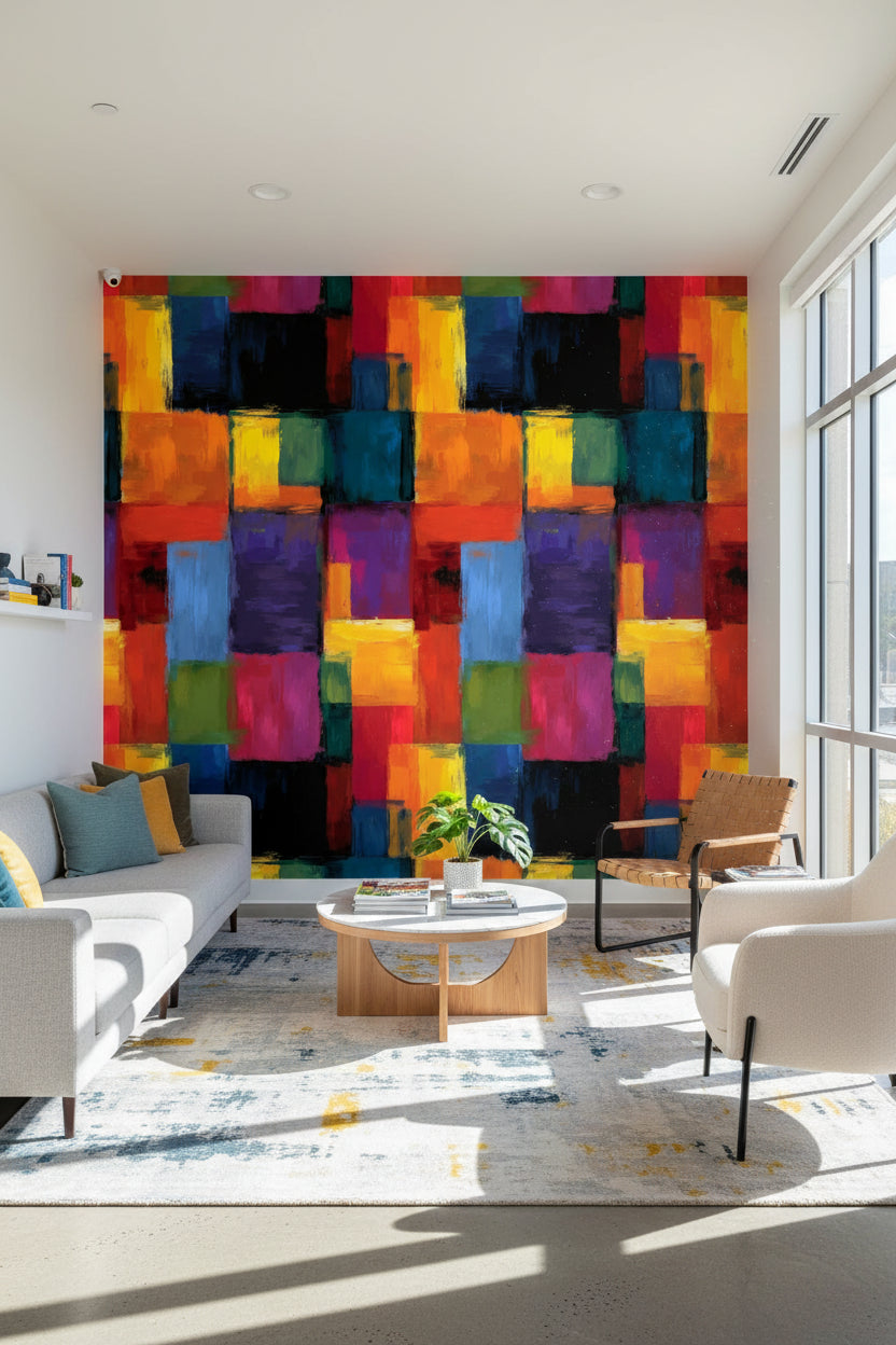 Bold Multicolor Abstract Blocks Wallpaper