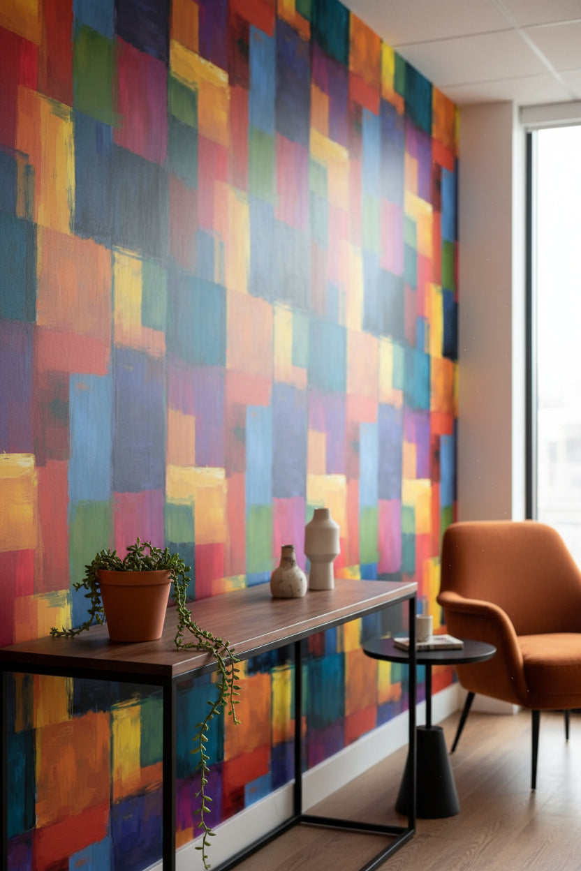 Bold Multicolor Abstract Blocks Wallpaper