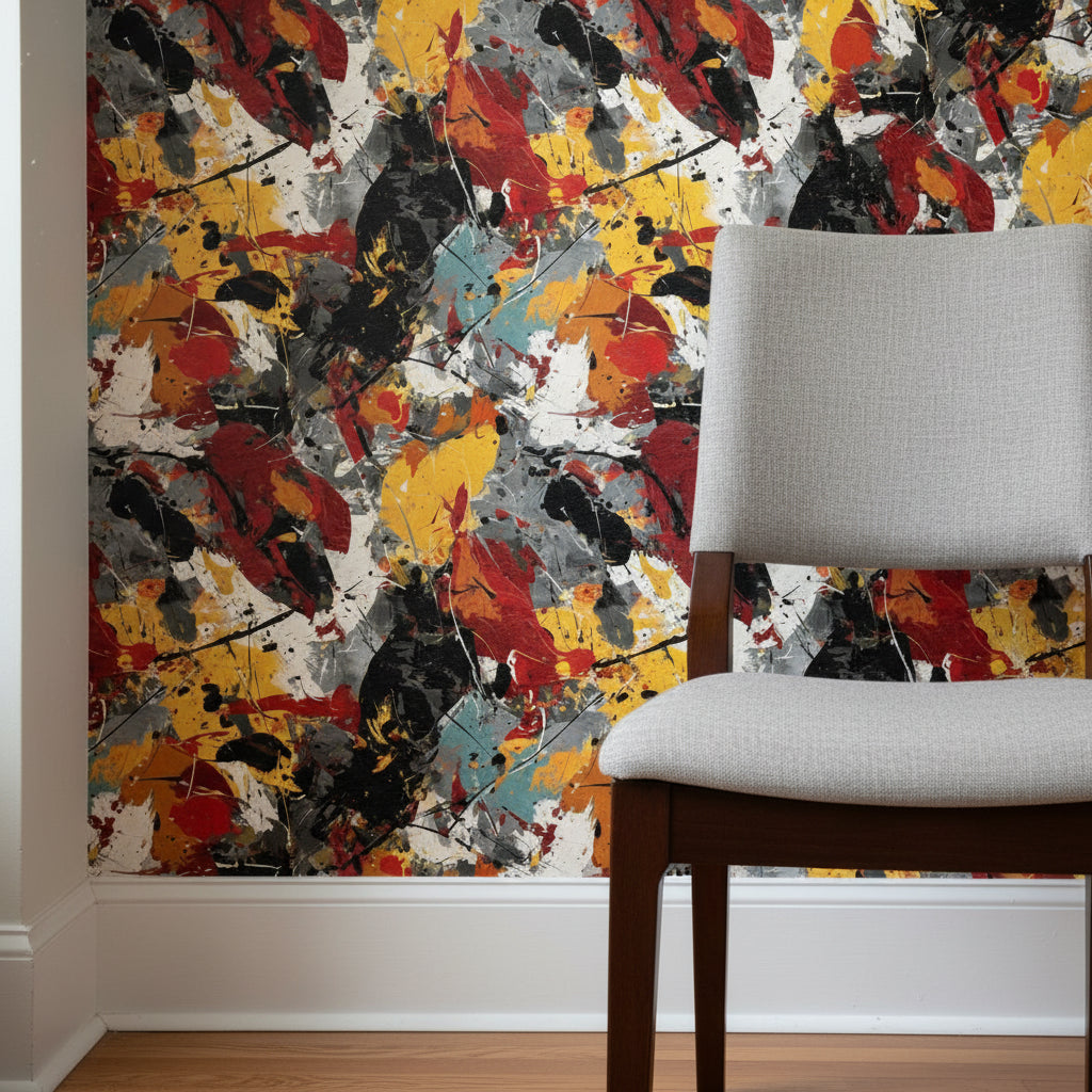 Vibrant Multicolor Abstract Brushstroke Wallpaper
