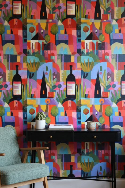 Vibrant Multicolor Abstract Geometric Wallpaper
