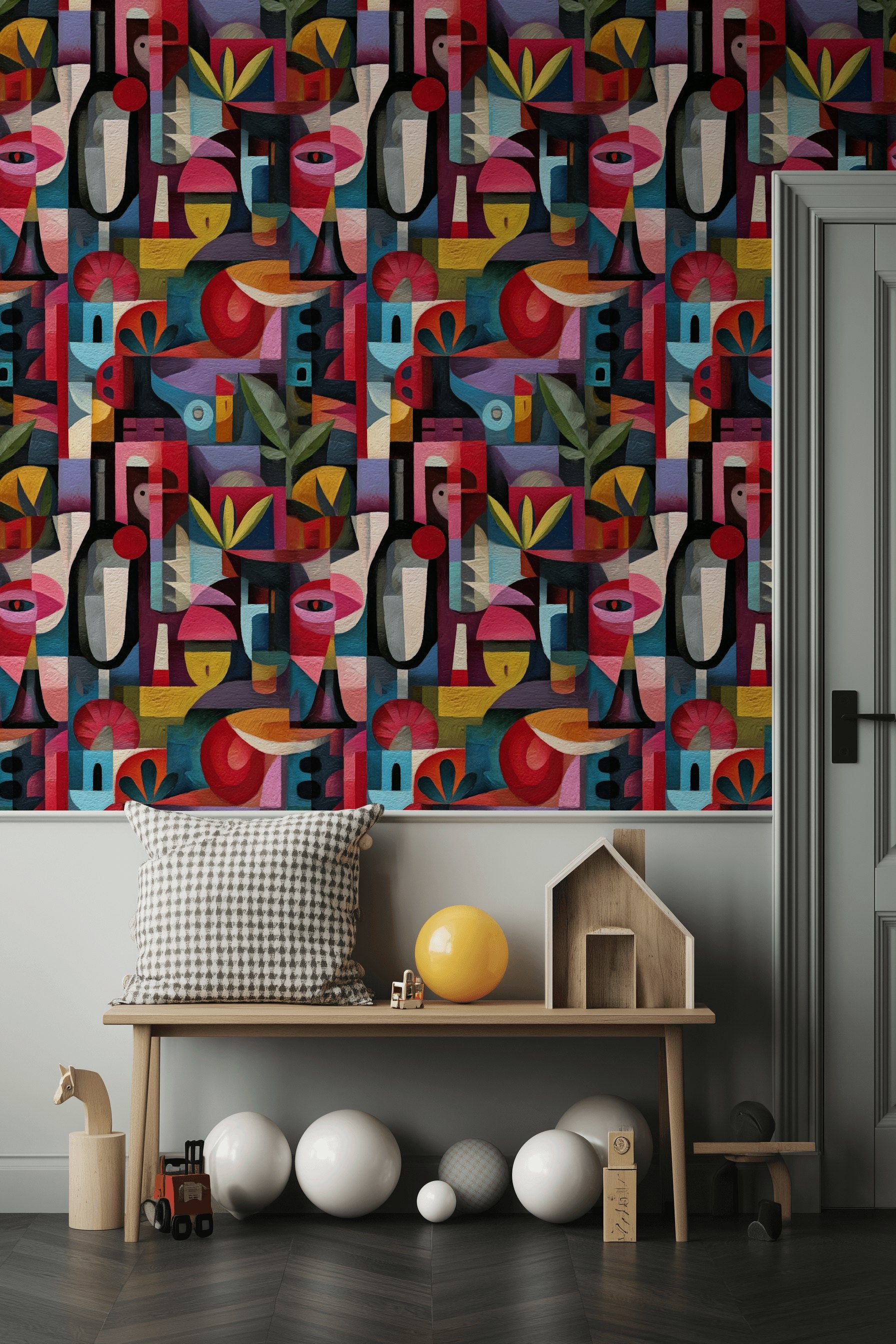 Multicolor Geometric Abstract Pattern Wallpaper