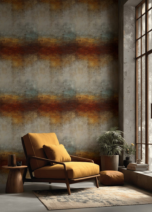 Rustic Orange and Coal Abstract Gradient Wallpaper