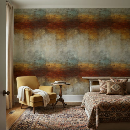 Rustic Orange and Coal Abstract Gradient Wallpaper