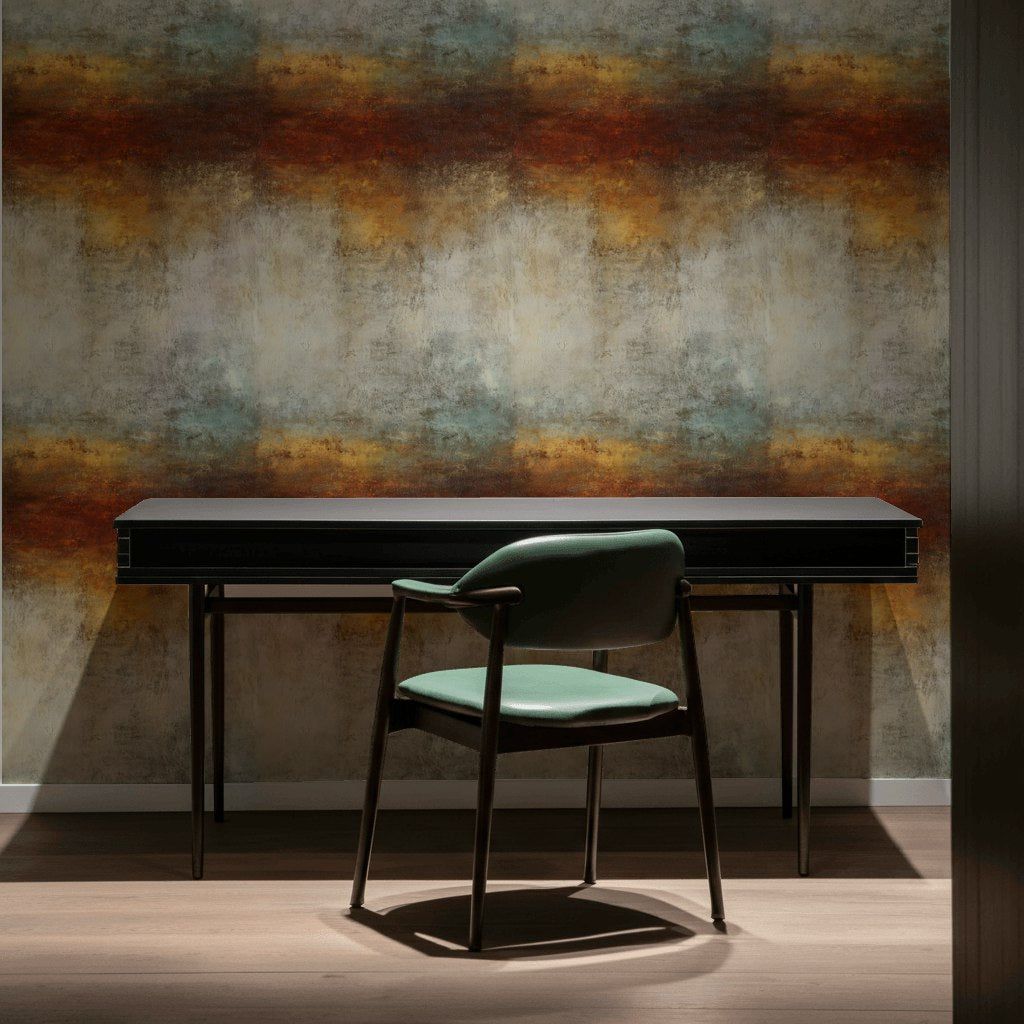 Rustic Orange and Coal Abstract Gradient Wallpaper