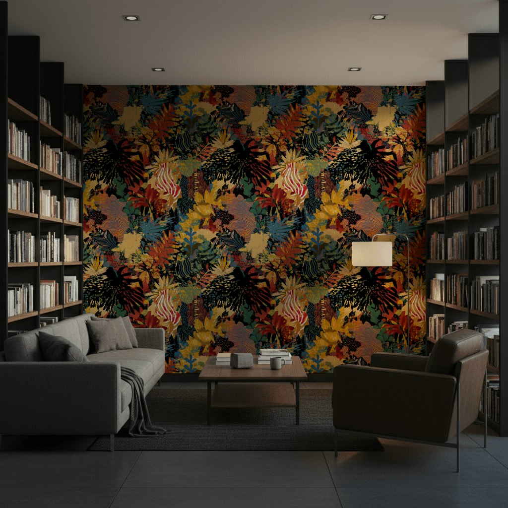 Bold Multicolor Abstract Botanical Wallpaper