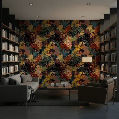 Bold Multicolor Abstract Botanical Wallpaper