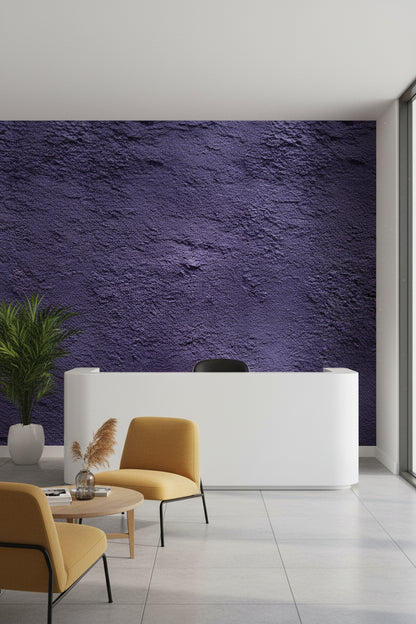 Deep Eggplant Textured Concrete Effect Wallpaper