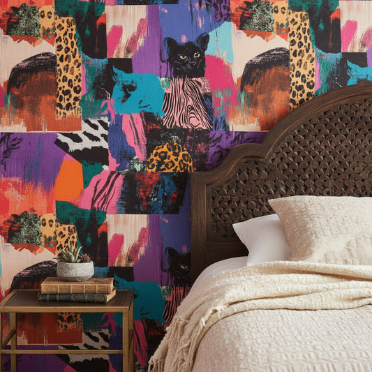 Vibrant Multicolor Jungle Animal Abstract Wallpaper