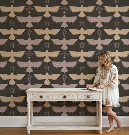 Celestial Wallpaper Geometric Bohemian Decorative Mural