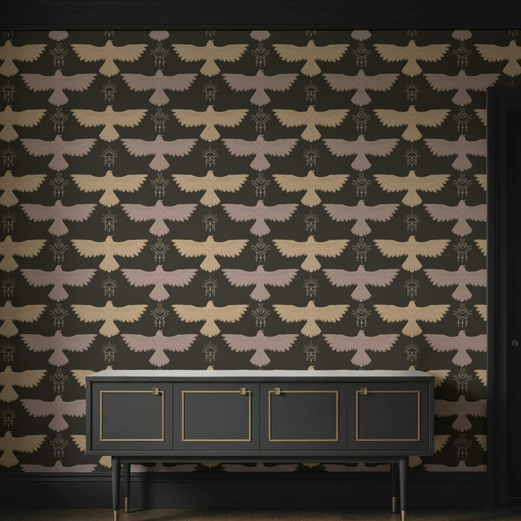 Celestial Wallpaper Geometric Bohemian Decorative Mural
