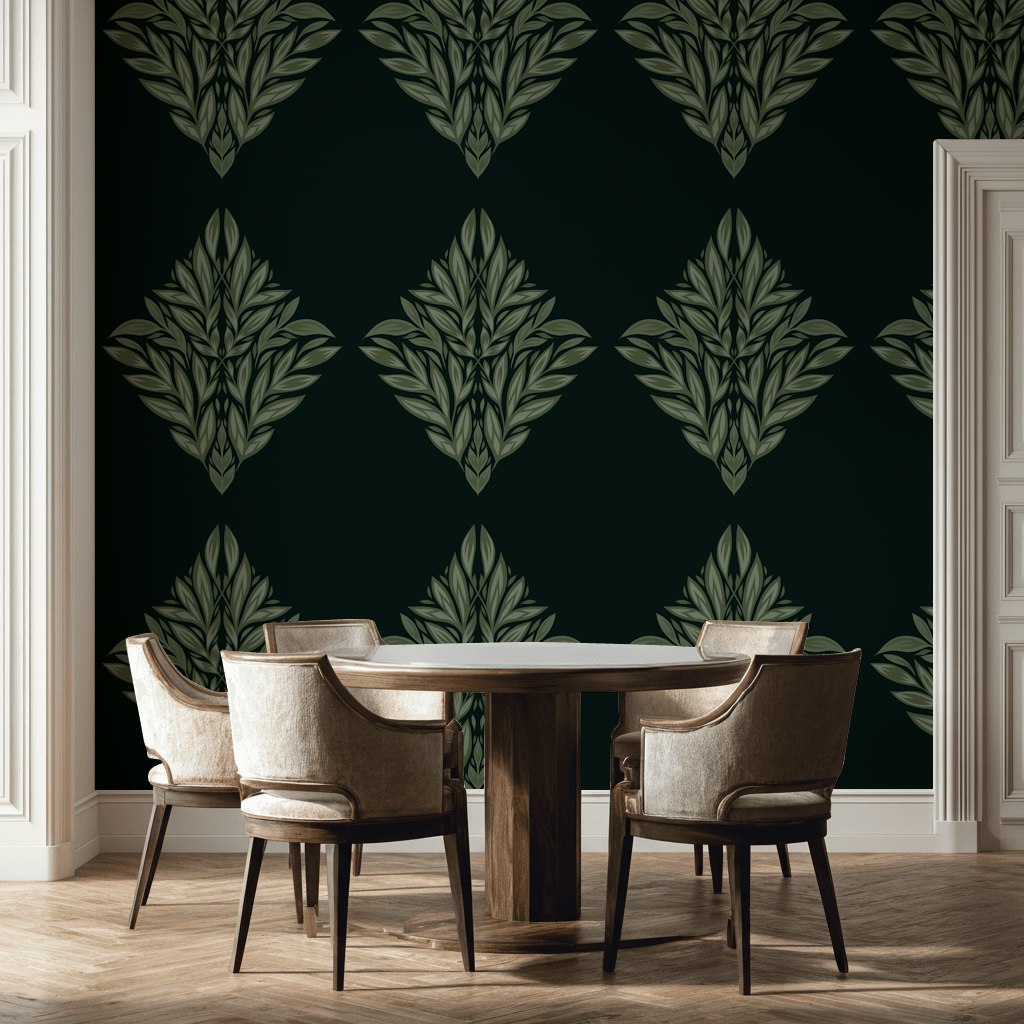 Shades Of Green Wallpaper Nature Leaf Decorative Mural