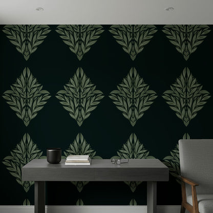 Shades Of Green Wallpaper Nature Leaf Decorative Mural