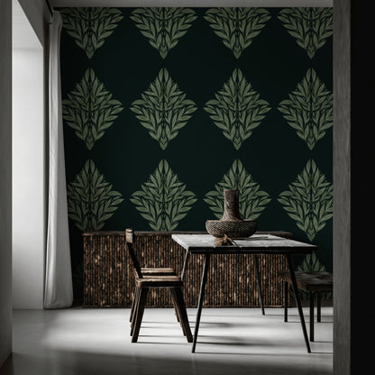 Shades Of Green Wallpaper Nature Leaf Decorative Mural