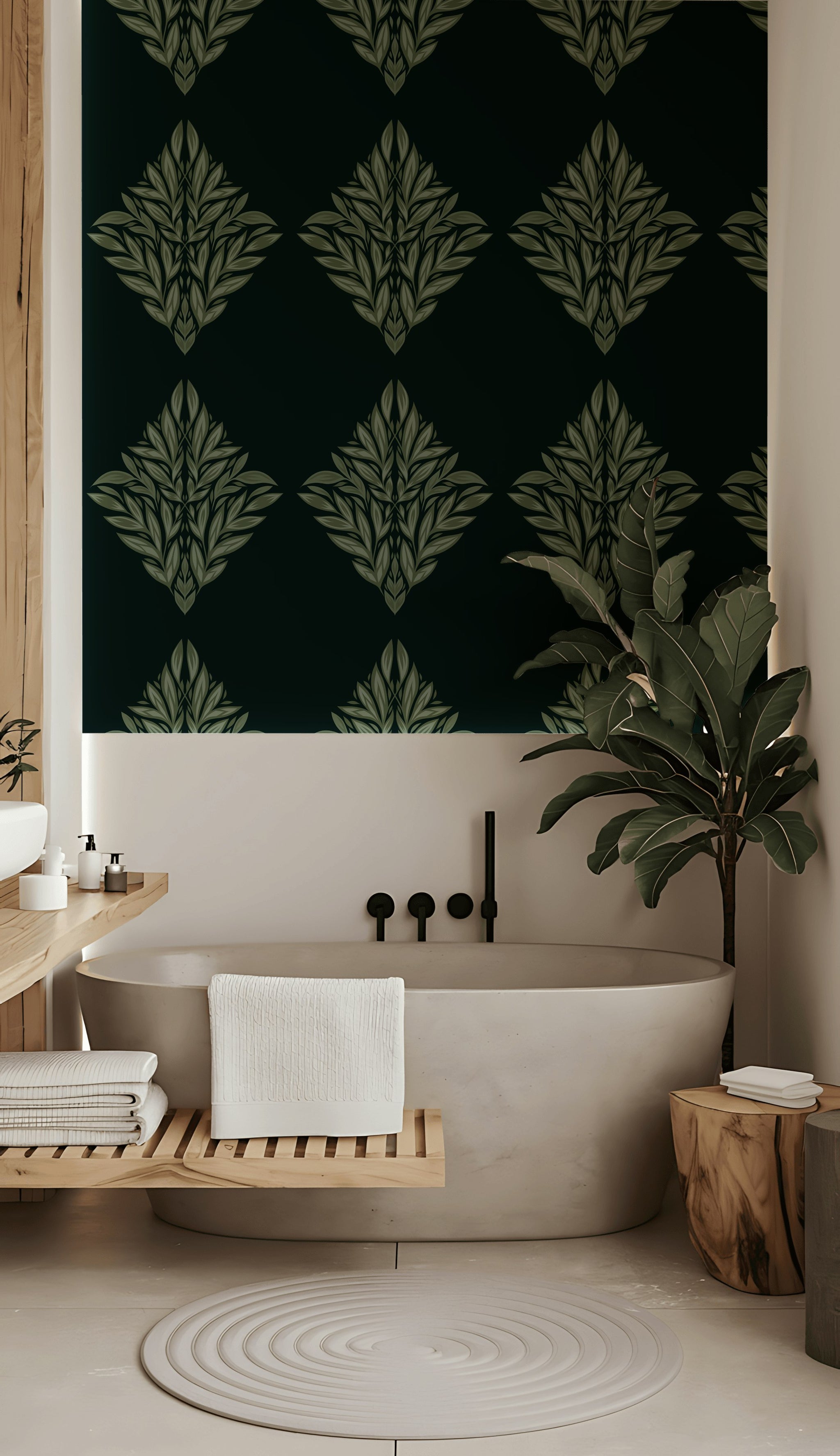 Shades Of Green Wallpaper Nature Leaf Decorative Mural