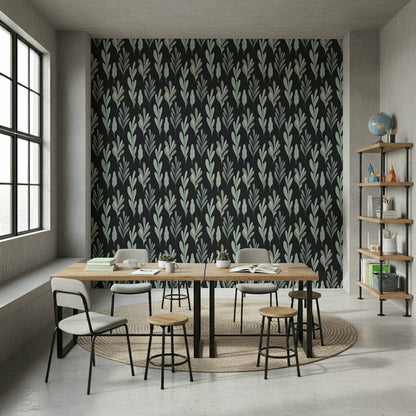 Shades Of Green Wallpaper Leaf Modern Mural