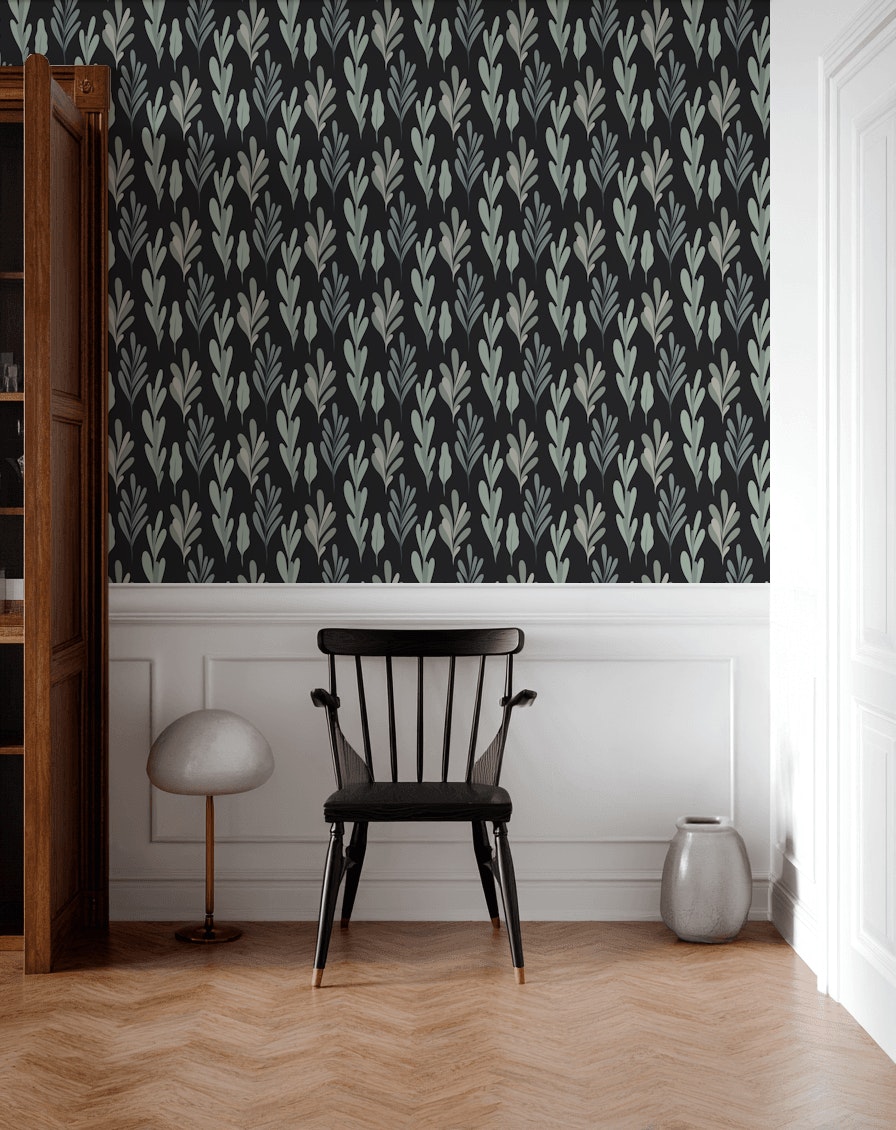 Shades Of Green Wallpaper Leaf Modern Mural